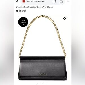 Michael Kors Black Shoulder Bag with Gold Chain